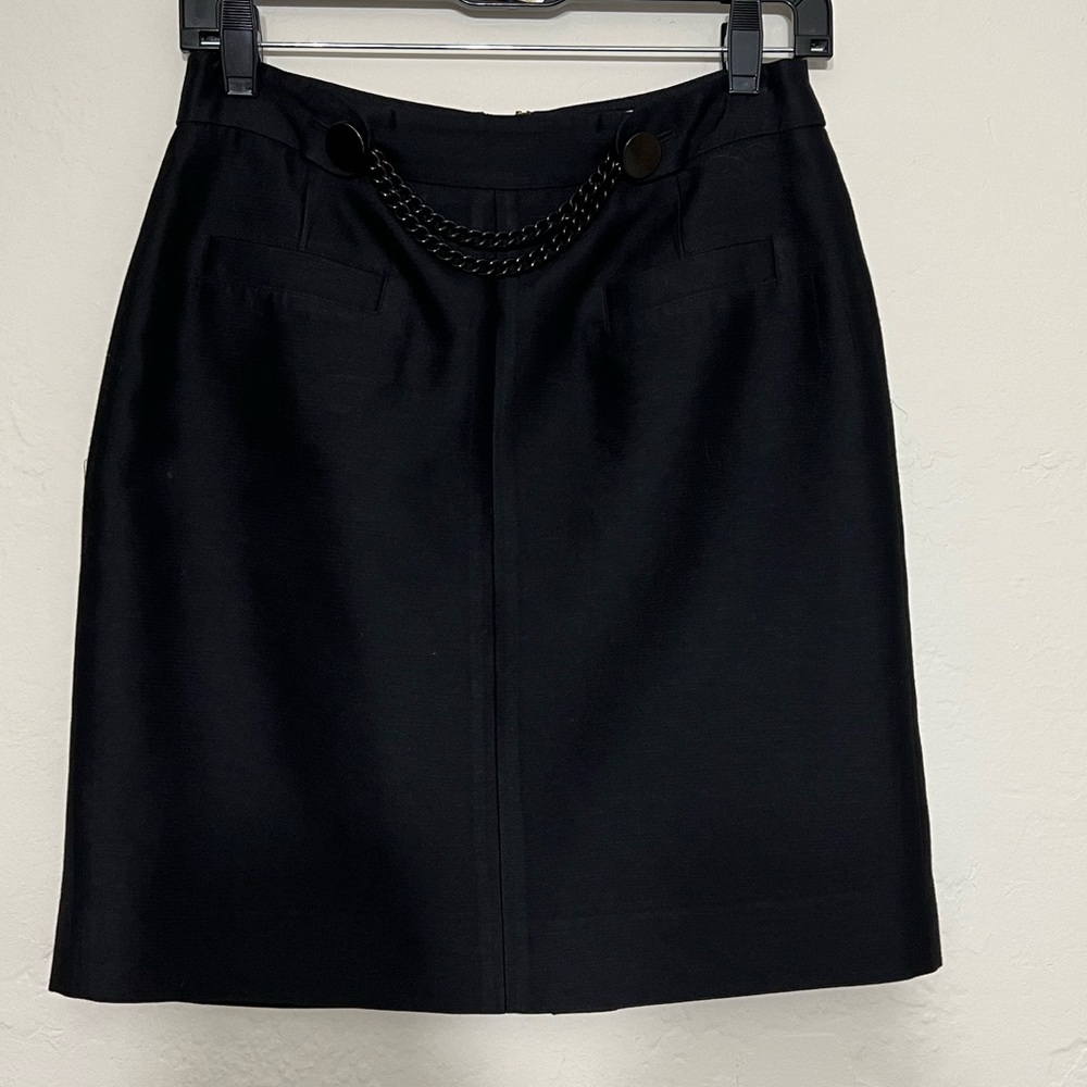 Kate Spade Black Pencil Skirt with Chain Detail
